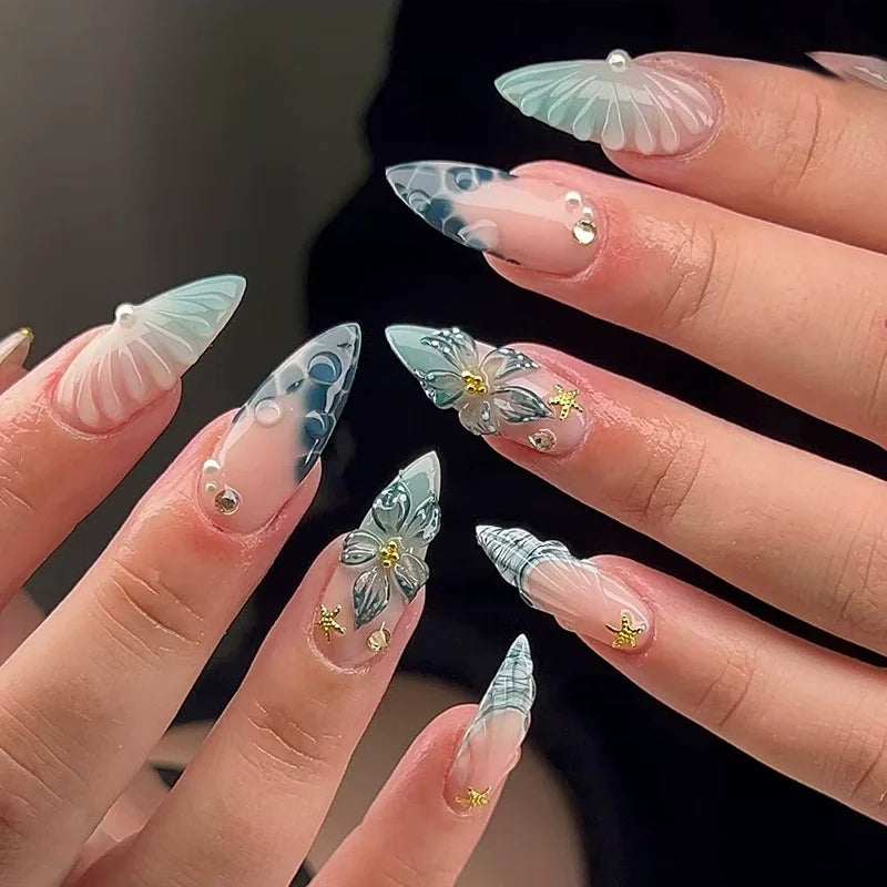 Uñas Postizas Rosadas Kawaii