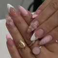 Uñas Postizas Rosadas Kawaii
